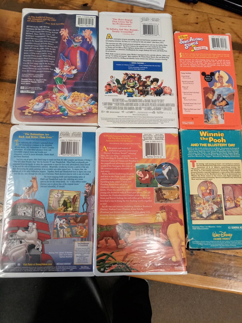 Vintage Disney VHS Tapes Pack of 6 Etsy
