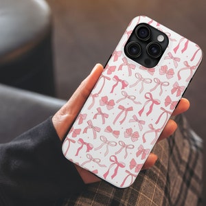 Coquette Phone Case, Aesthetic Phone Case, Pink Bow Phone Case, Coquette Aesthetic, Trendy Phone Case