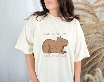 Capybara Shirt, lustiges Capybara Shirt, Wasserschwein Liebhaber Geschenk, ironisches Shirt, süßes Capybara Shirt, Comfort Colors, Unisex Stückgefärbtes T-Shirt