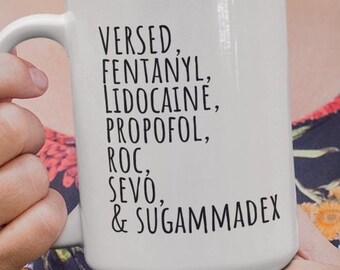 Regalos de anestesia, taza de cerámica de 15 oz, regalo de enfermera anestesista, regalo de anestesiólogo, regalo Crna, regalo SRNA, escuela CRNA, regalos para amigos
