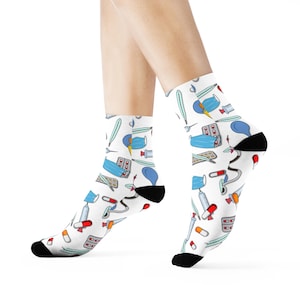 Nurse Crew Socks, Healthcare Gift, Medical Humor, Funny Doctor Socks, RN Graduation Present, Nurse Week, Hospital Nurse Appreciation