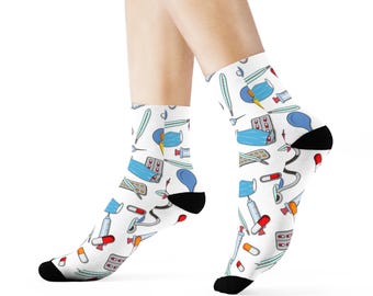 Nurse Crew Socks, Healthcare Gift, Medical Humor, Funny Doctor Socks, RN Graduation Present, Nurse Week, Hospital Nurse Appreciation