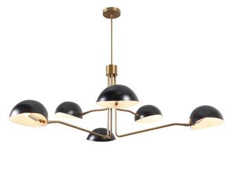 Six Arms Brass Sputnik Ceiling Pendant Light Chandelier Mid Century Ceiling Lamp