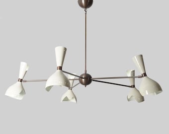 Handmade Brass Sputnik Chandelier – Mid-Century Modern 10-Light Fixture
