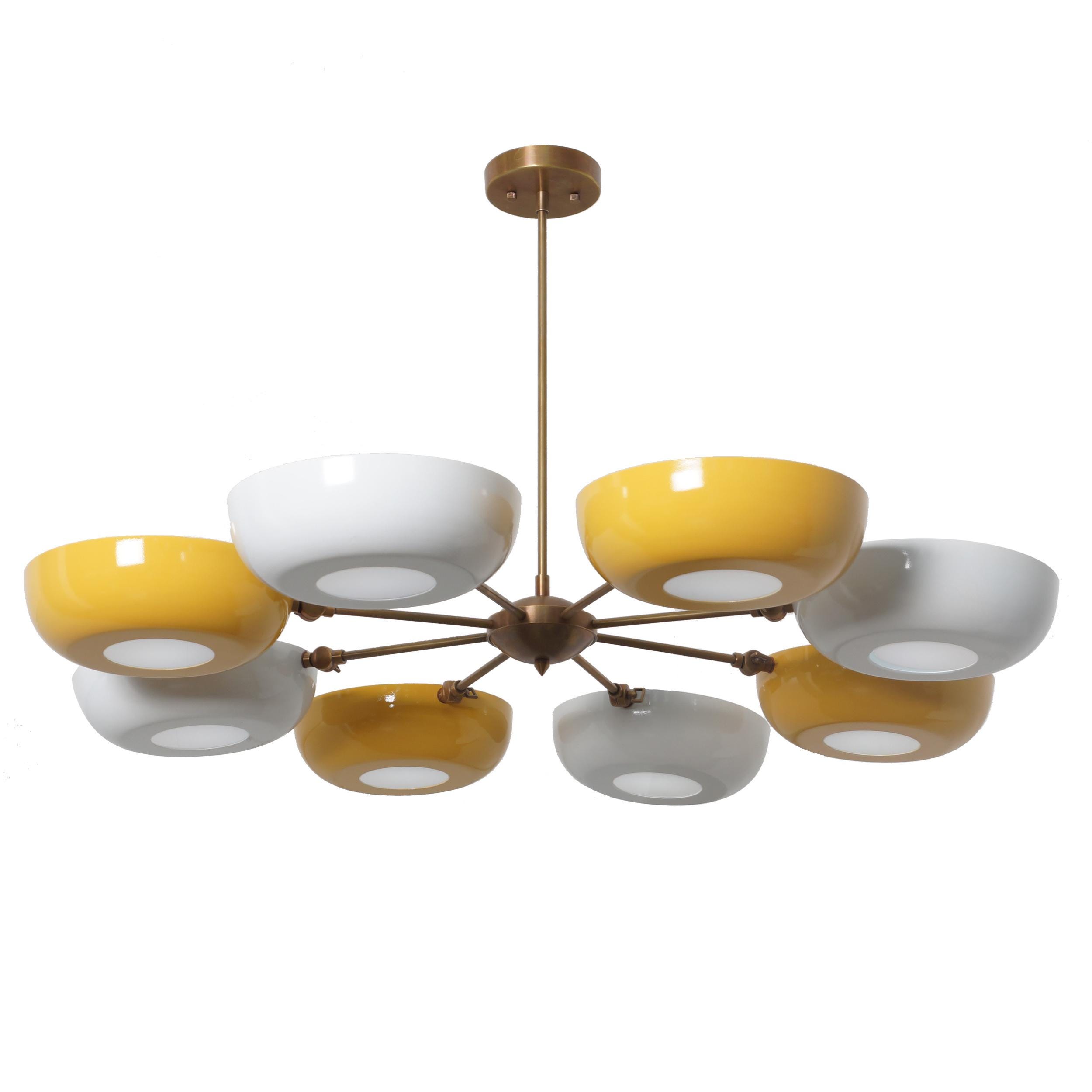 Stilnovo Style 8 Shade Sputnik Ceiling Pendant Light Fixture Sputnik Chandelier