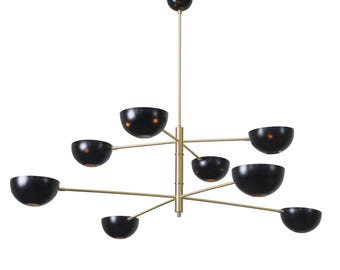 Eight Arms Brass Sputnik Ceiling Pendant Light Chandelier Mid Century Ceiling Lamp