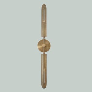 Handmade Single Light Articulated Brass Sconce Mid Century Style Brass Wall Lamp