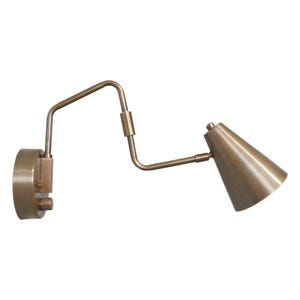 Handmade Single Light Articulated Brass Sconce Mid Century Style Brass Wall Lamp