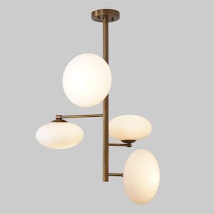 Four Globe Brass Sputnik Handmade Chandelier Brass Ceiling Pendant Light Fixture