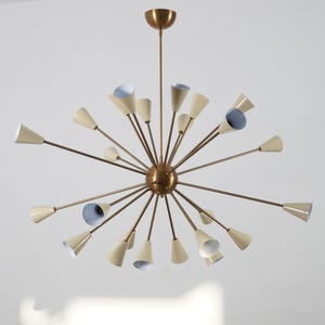 24 Arm Brass Sputnik Ceiling Chandelier Handmade Raw Brass Ceiling Sputnik Starburst Light Fixture