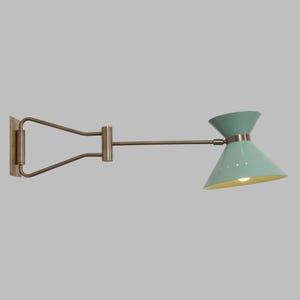 Handmade Single Light Articulated Brass Sconce Mid Century Style Brass Wall Lamp