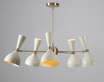 Handmade Brass Sputnik Chandelier – Stilnovo Style, 10 Lights