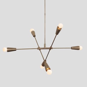 Six-Arms Lights Brass Sputnik Handmade Chandelier Brass Ceiling Light Fixture