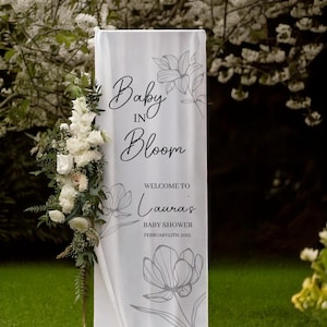 Cartello personalizzato per baby shower, cartello in tessuto per baby shower, cartello &quot;Ciao Baby&quot;, decorazioni per baby shower, cartello di benvenuto per baby shower, cartello di benvenuto &quot;Oh Baby&quot;