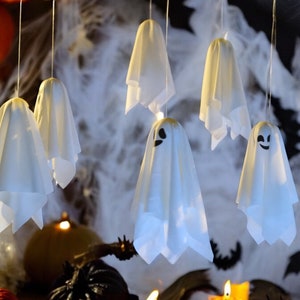 Halloween Decor, Hanging Ghost, Ghost Garland, 3D Ghost Ornament Halloween Mantel Decor, Halloween Party, Home Decor, Garden Decor