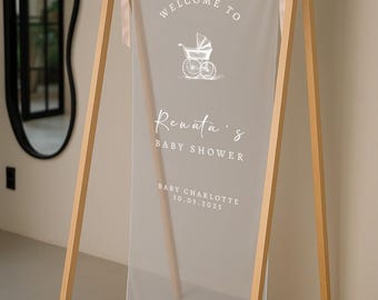 Baby Shower Decorations, Welcome Sign for Baby Shower, Personalized Fabric Baby Shower Sign, Baby Shower Sign, Custom Baby Shower Decor,
