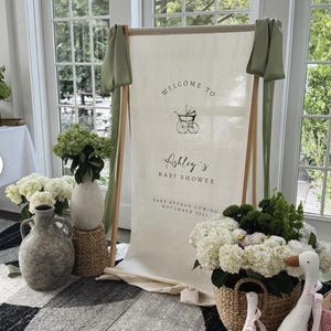 Custom Baby Shower Sign, Fabric Baby Shower Sign, Hello Baby Sign, Baby Shower Decorations, Baby Shower Welcome Sign, Oh Baby Welcome Sign