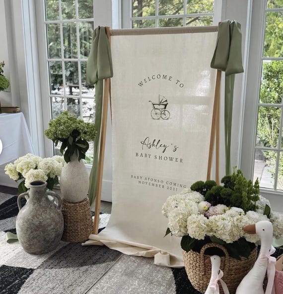 Custom Baby Shower Sign, Fabric Baby Shower Sign, Hello Baby Sign, Baby Shower Decorations, Baby Shower Welcome Sign, Oh Baby Welcome Sign