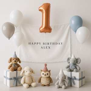 Custom Birthday Banner, Personalised Birthday Name Flag, Birthday Banner, Fabric Sign, Fabric Birtday Sign, Birthday Boho Wall Art, Linen