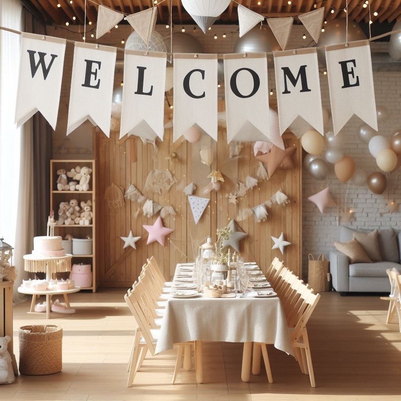 Happy Birthday Banner, Birthday Party Decoration, Fabric Garland ...