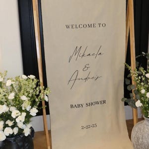 Custom Baby Shower Sign, Fabric Baby Shower Sign, Hello Baby Sign, Baby Shower Decorations, Baby Shower Welcome Sign, Oh Baby Welcome Sign