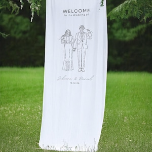 Fabric Wedding Welcome Sign, Personalised Wedding Welcome Sign, Fabric Sign, Custom Linen Wedding Signs, Boho Wedding, Wedding Welcome Signs