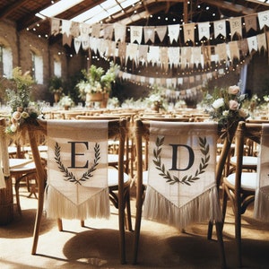 Letreros para sillas de novios, decoraciones para señor y señora, decoraciones para lugares de celebración de bodas, decoraciones para bodas, decoración rústica de sillas, letreros