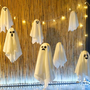 Halloween Decor, Hanging Ghost, Ghost Garland, 3D Ghost Ornament Halloween Mantel Decor, Halloween Party, Home Decor, Garden Decor