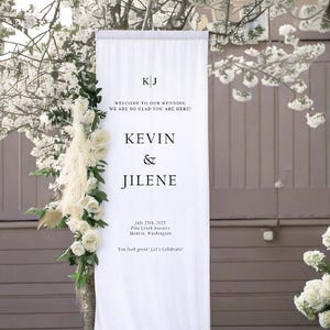 Modern Wedding Welcome Sign, Fabric Sign, Wedding Fabric Welcome Sign, Custom Linen Wedding Signs, Boho Wedding, Wedding Welcome Signs