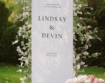 Custom Wedding Sign, Welcome Sign for Wedding,  Personalized Fabric Wedding Sign, Custom Event Decor, Bridal Shower Sign, Boho Wedding