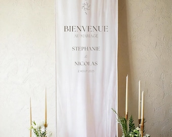 Custom Wedding Sign, Welcome Sign for Wedding,  Personalized Fabric Wedding Sign, Welcome Sign for Wedding, Custom Event Decor