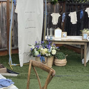 Gepersonaliseerde stoffen babyshowerbord, aangepast babyshowerbord, welkomstbord voor babyshower, babyshower op maat