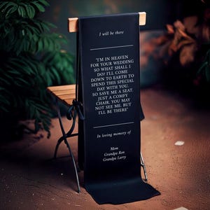 Reserved Wedding Memorial Chair Sign, Personalized Fabric Sign, Wedding Chair Banner In Memory Of Loved Ones, Custom Memorial Wedding Sign