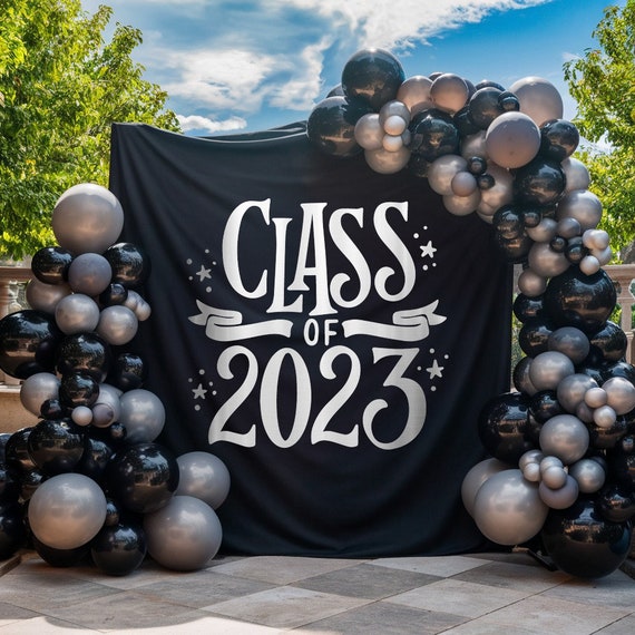 Class Of 2023 Graduation Banner - Black Glitter Prom & High School/College Party Decorations Supplies - View #10