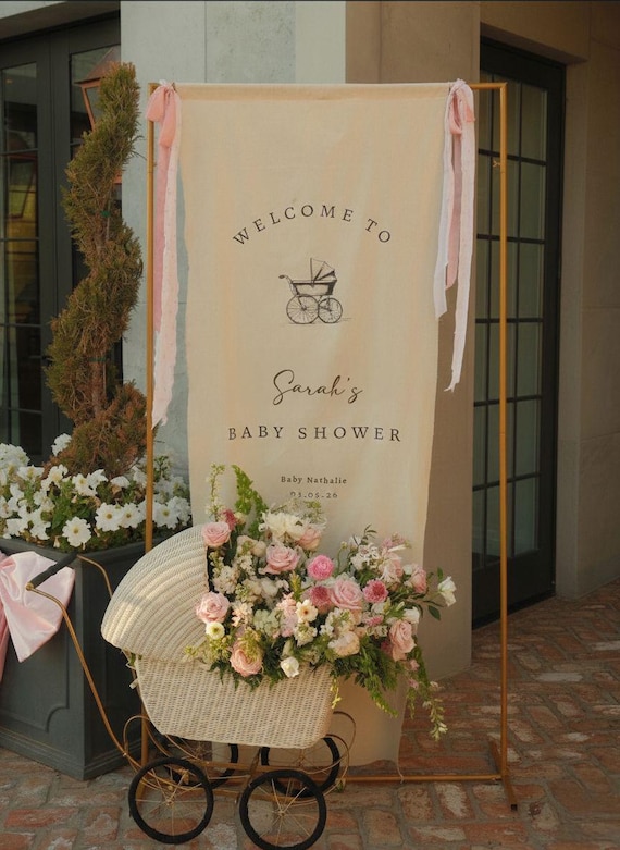 Custom Fabric Baby Shower Welcome Sign, Fabric Baby Shower Sign, Hello Baby Sign, Baby Shower Decorations,  Oh Baby Welcome Sign
