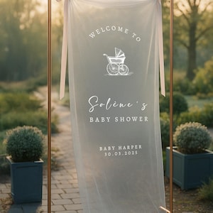 Gepersonaliseerde stoffen babyshowerbord, aangepast babyshowerbord, welkomstbord voor babyshower, babyshower op maat, baby in bloei bord,
