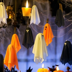 Halloween Decor, Hanging Ghost, Ghost Garland, 3D Ghost Ornament Halloween Mantel Decor, Halloween Party, Home Decor, Garden Decor