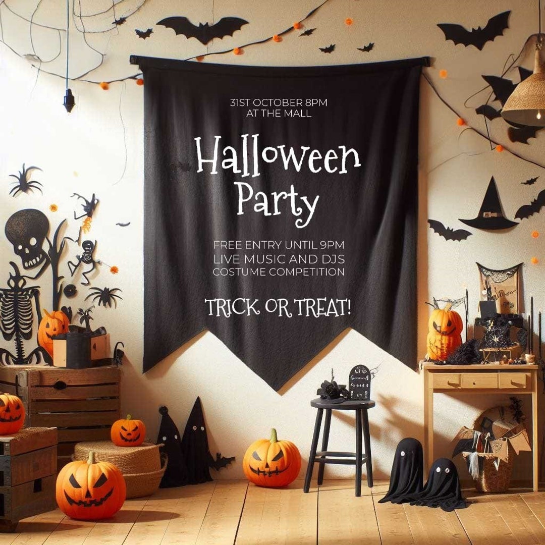 Halloween Trick Or Treat Party Banner – Fun Monster Garland With Bats, Witches, Skeletons & More! - View #13