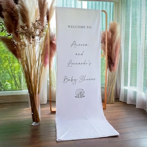 Cartello in tessuto per baby shower, cartello personalizzato per baby shower, cartello Hello Baby, decorazioni per baby shower, cartello di benvenuto per baby shower, cartello di benvenuto Oh Baby