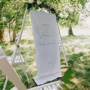 Cartello personalizzato per baby shower, cartello in tessuto per baby shower, cartello &quot;Ciao Baby&quot;, decorazioni per baby shower, cartello di benvenuto per baby shower, cartello di benvenuto &quot;Oh Baby&quot;