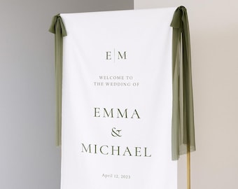 Wedding Fabric Welcome Sign, Modern Wedding Welcome Sign, Fabric Sign, Custom  Wedding Signs, Bridal Shower Sign, Boho Wedding
