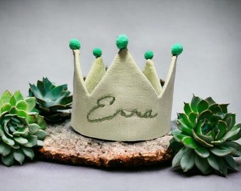 Hand Embroidered Crown for Baby and Children Birthdays | Personalised Souvenir for First Birthday and Special Occasions, Kids Party Hat