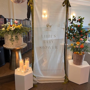 Cartello personalizzato per baby shower, cartello in tessuto per baby shower, cartello &quot;Ciao Baby&quot;, decorazioni per baby shower, cartello di benvenuto per baby shower, cartello di benvenuto &quot;Oh Baby&quot;