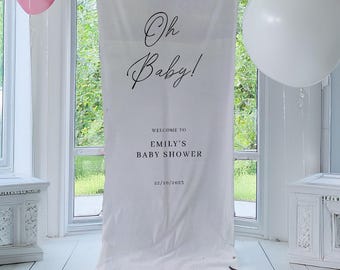 Fabric Baby Shower Sign, Custom Baby Shower Sign, Hello Baby Sign, Baby Shower Decorations, Baby Shower Welcome Sign, Oh Baby Welcome Sign