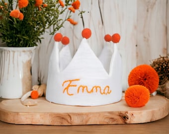 Hand Embroidered Crown for Baby and Children Birthdays | Personalised Souvenir for First Birthday and Special Occasions, Kids Party Hat