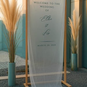 Fabric Wedding Welcome Sign, Personalised Wedding Welcome Sign, Fabric Sign, Custom Tulle Wedding Signs, Boho Wedding, Wedding Welcome Signs
