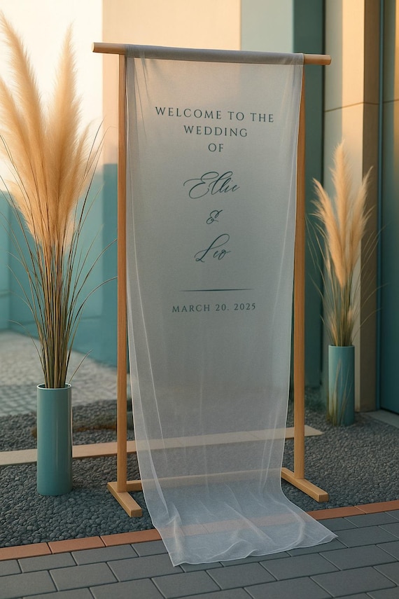 Fabric Wedding Welcome Sign, Personalised Wedding Welcome Sign