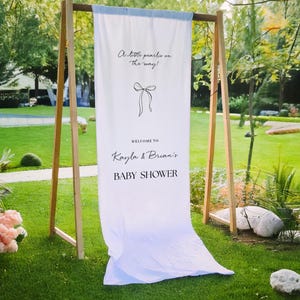 Cartello in tessuto per baby shower, cartello di benvenuto per baby shower, cartello personalizzato per baby shower, cartello &quot;Ciao bambino&quot;, decorazioni per baby shower, cartello di benvenuto &quot;Oh Baby&quot;