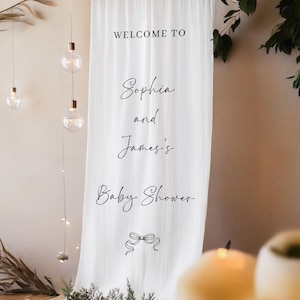 Cartello in tessuto per baby shower, cartello personalizzato per baby shower, cartello Hello Baby, decorazioni per baby shower, cartello di benvenuto per baby shower, cartello di benvenuto Oh Baby