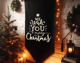 Christmas Decor, Merry Christmas Sign, Holiday Party Decor, Personalized Christmas Sign, Custom Banner, Christmas Garland